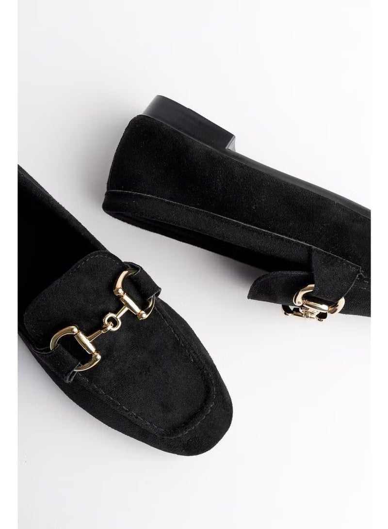 muggo Mona Guaranteed Metal Buckle Leather Women's Loafer Casual Shoes - Image 2